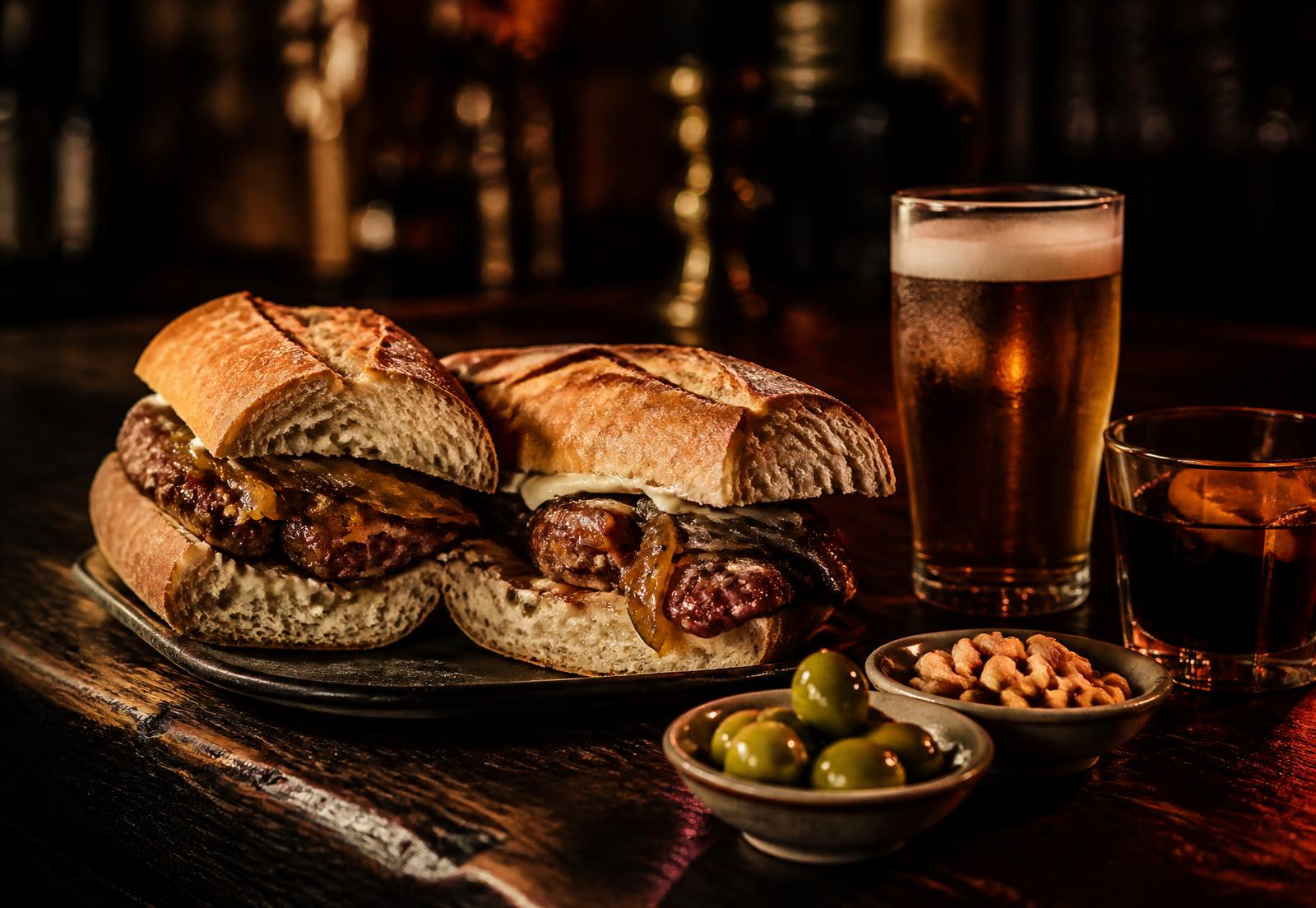 Almuerzo valenciano en Bar Galeta: bocadillo de brascada con cerveza en la barra